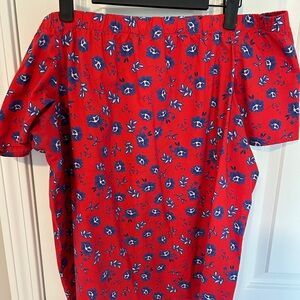 Off the shoulder cotton floral top